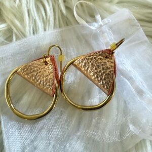 Elegant Gold and Pink Earrings